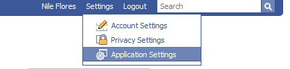 facebook app setting