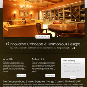 Complete re-design and development, except for logo. Logo was cleaned up for the design. The Designers Group