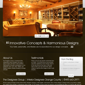 Complete re-design and development, except for logo. Logo was cleaned up for the design. The Designers Group