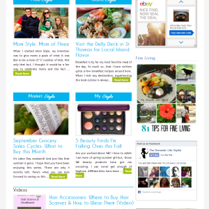 Re-design of front page. The Domestic Lifestylist